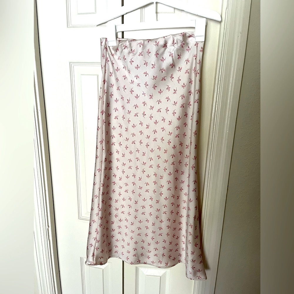 miami Pink Floral Midi Skirt